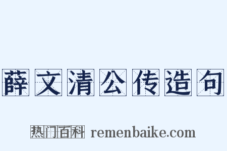 薛文清公传造句是什么意思的图片